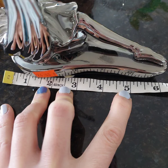 Elegant Silver Ballerina Sculpture - Picture 7 of 12